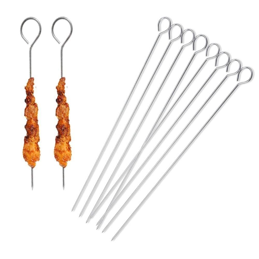 20-Piece Stainless Steel BBQ Skewer Set – 20/25/30cm Reusable Kabob Sticks for Grilling - Image 4