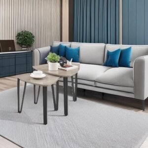 Nesting Triangle End & Coffee Tables, Metal Frame