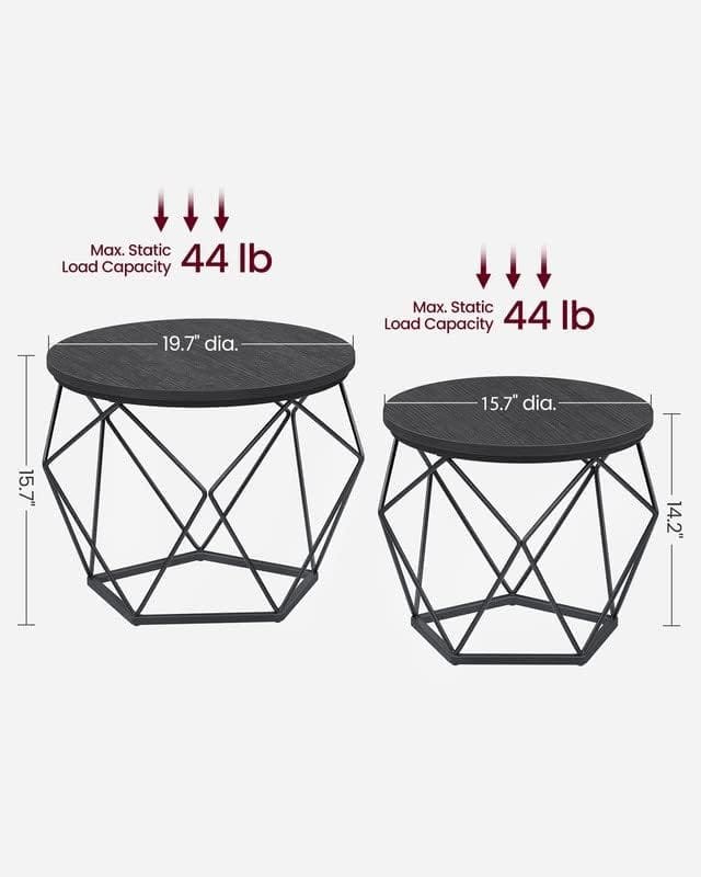 Small Coffee Table Set of 2 – Style, Strength & Smart Design by Metal Decore - Image 2