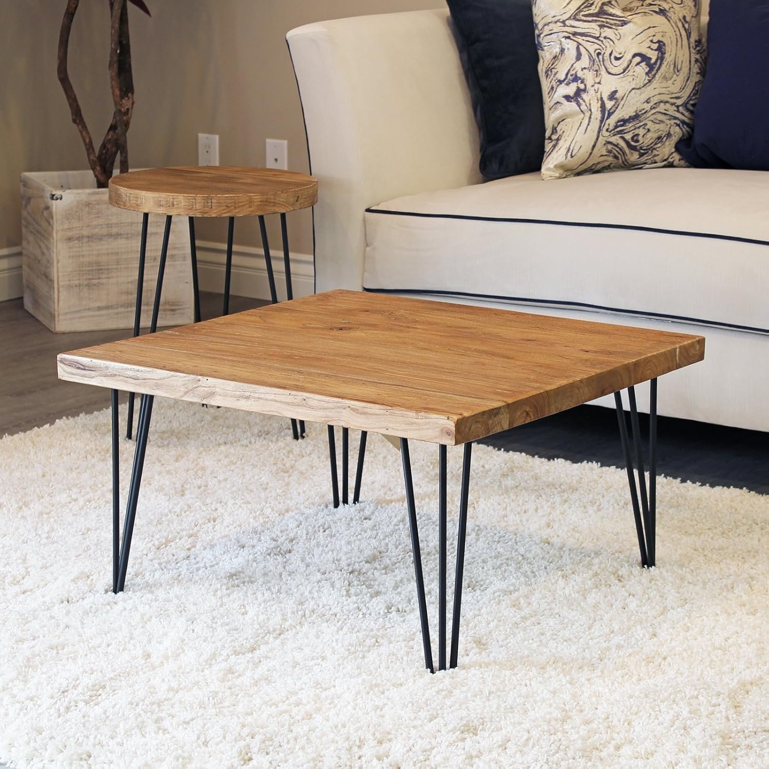 Square Coffee Table | MDF Top | Metal Decore Design - Image 6
