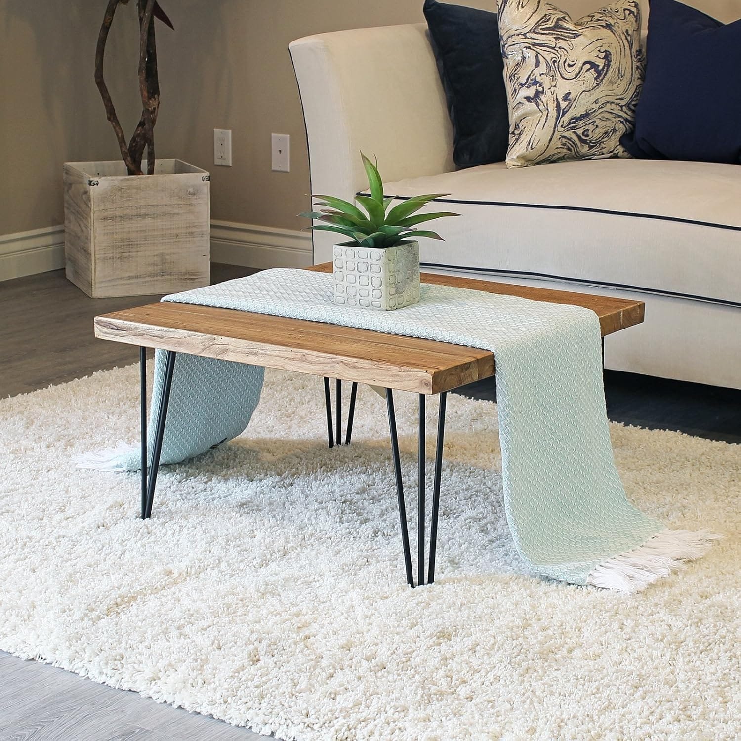 Square Coffee Table | MDF Top | Metal Decore Design - Image 5
